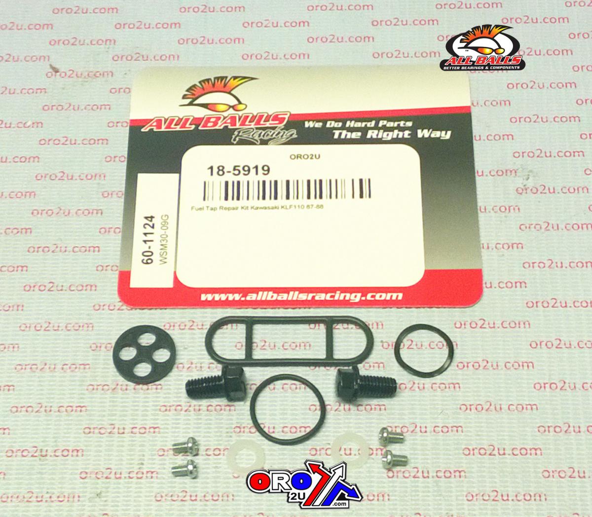 FUEL TAP REPAIR KIT ALLBALLS, ALLBALLS 60-1124 KAW KLF110 87-88