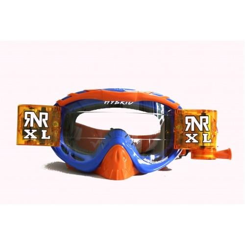 RNR HYBRID BLUE/ORANGE XL ROLL & TEAR OFF, BLUE/ORANGE KTM GOGGLE, 36MM ROLL OFF, GH446XL, ROLL & TEAR OFF