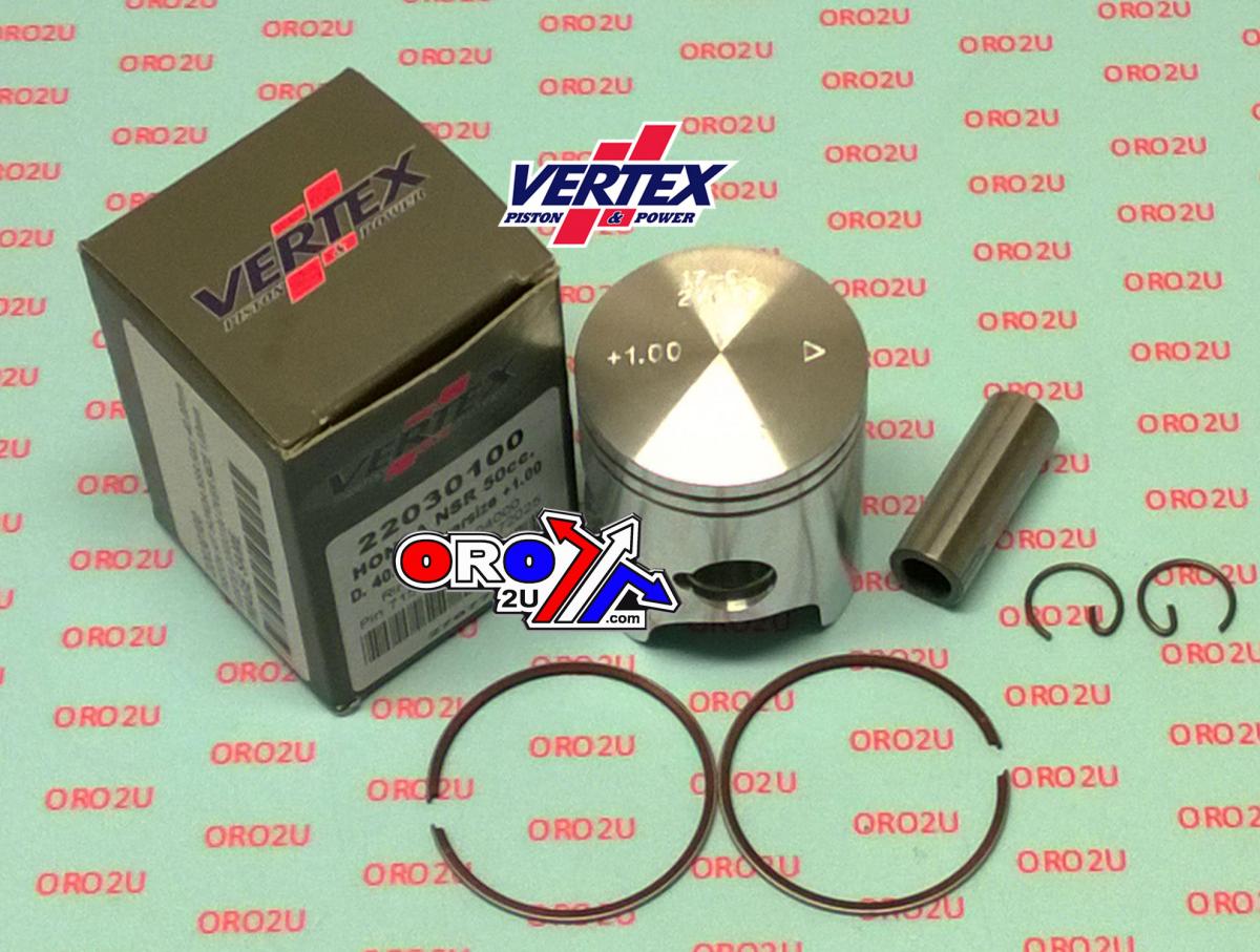 PISTON KIT HONDA NSR 50cc 39.75mm, VERTEX 22030075 OVER SIZE 0.75mm