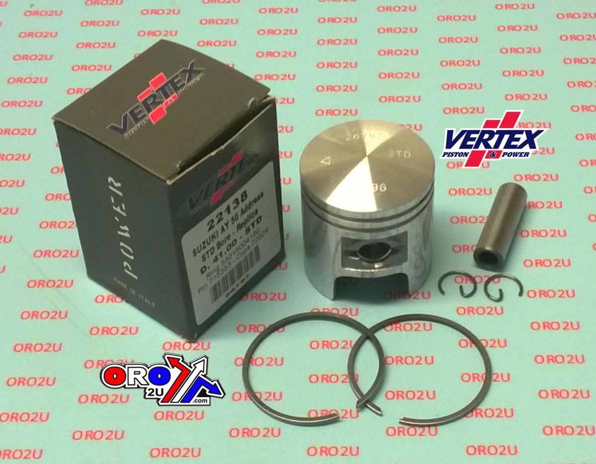 PISTON KIT VERTEX 41.75 50CC SCOOTER, VERTEX 22138075 OS +0.75