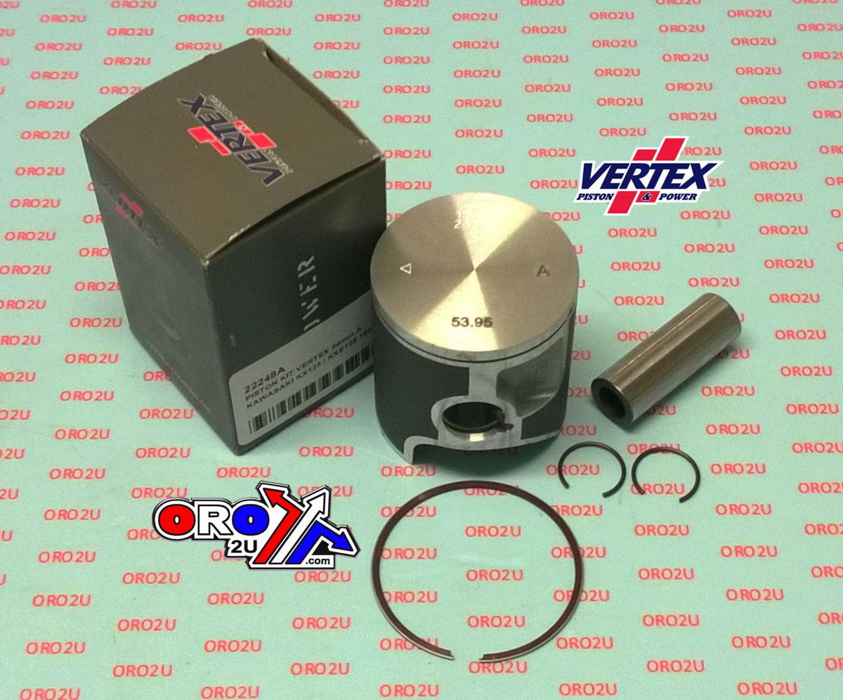 PISTON KIT VERTEX 55.0 KAWASAKI KX/KXE 125 92-93, VERTEX 22248100 OS +1.00