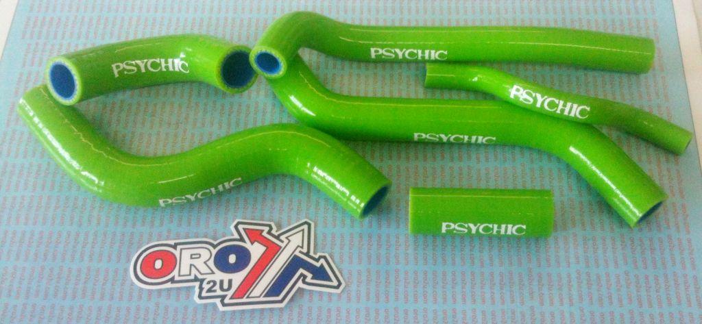 HOSE KIT/6 06-08 KXF250 GREEN, PSYCHIC MX-10029GN SILICONE, RADIATOR HOSE KAWASAKI