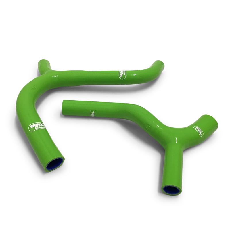 SAMCO HOSE KIT KAWASAKI Y' Piece Race Design, 2 PIECE KIT, GREEN, KAW-73 GN