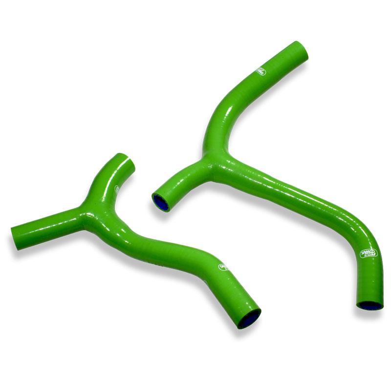 SAMCO HOSE KIT KAWASAKI Y' Piece Race Design, 2 PIECE KIT, GREEN, KAW-92 GN