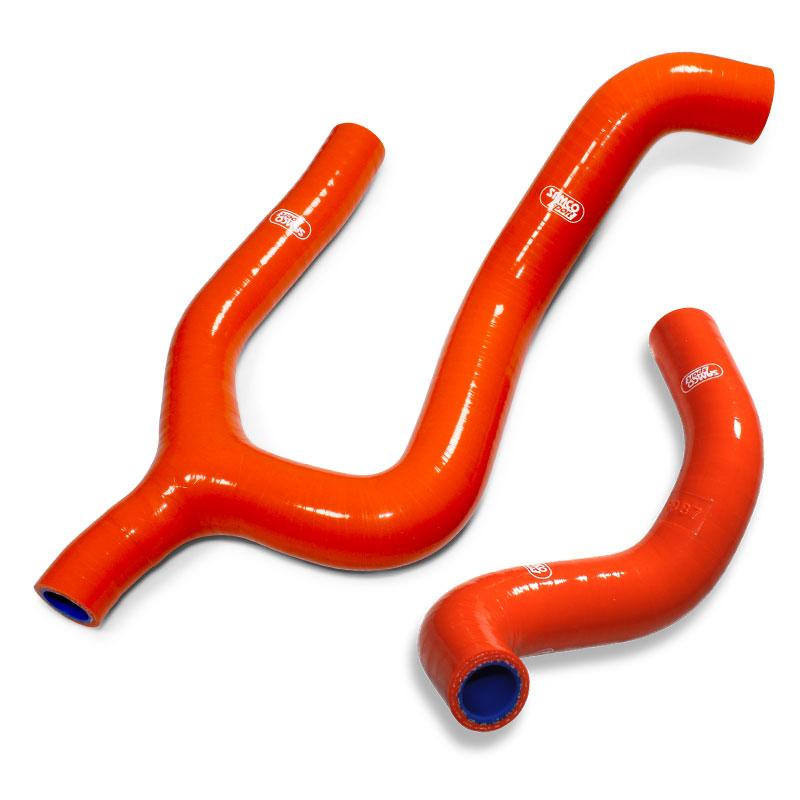 SAMCO HOSE KIT KTM Thermostat Bypass, 2 PIECE KIT, ORANGE Y Piece Race Design, KTM-110 OR