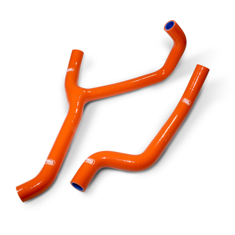 SAMCO HOSE KIT KTM, 2 PIECE KIT, THERMOSTAT BYPASS, ORANGE, KTM-24-OR