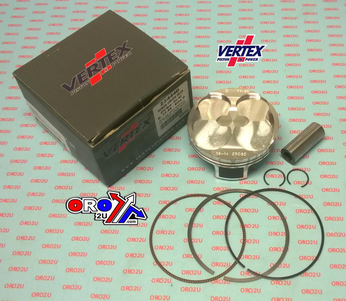 PISTON KIT VERTEX 78.0 A HC HONDA CRF 250 08-09, VERTEX 23444A HC COMPR 13,5:1