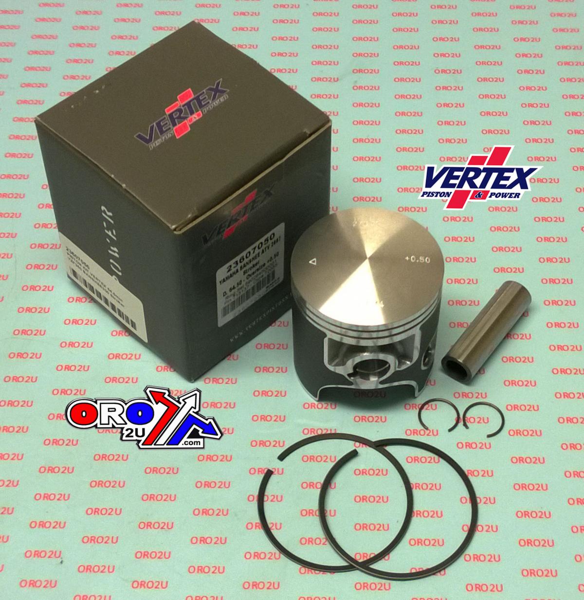 PISTON KIT VERTEX 66.0 YAMAHA YZF 350 UPTO 2007, VERTEX 23607200 OS+2.00 350 BANSHEE STROKER