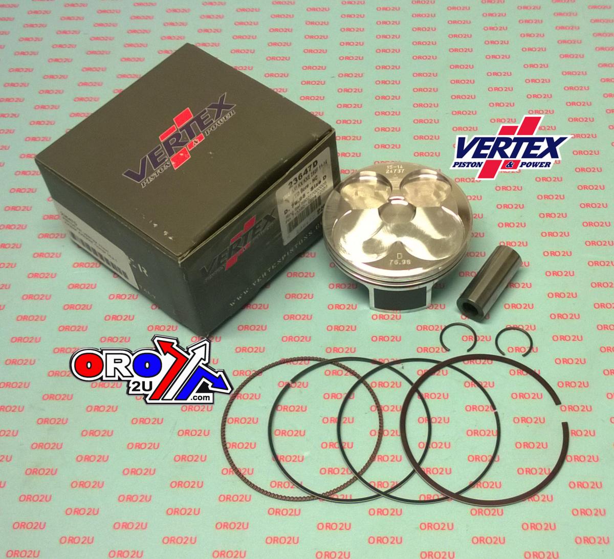 PISTON KIT VERTEX 77.0 B HC KAWASAKI KX/KXE 250 11-14, VERTEX 23647B HC COMPR 14,2:1