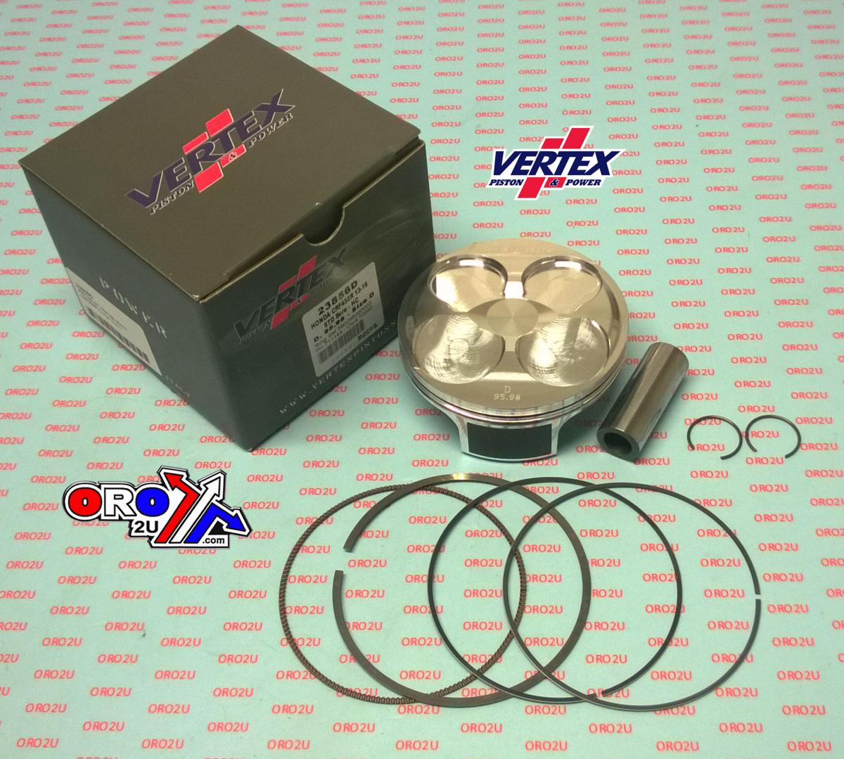 PISTON KIT VERTEX 96.0 D HC HONDA CRF 450R 13-16, VERTEX 23856D HC COMPR 13,2:1