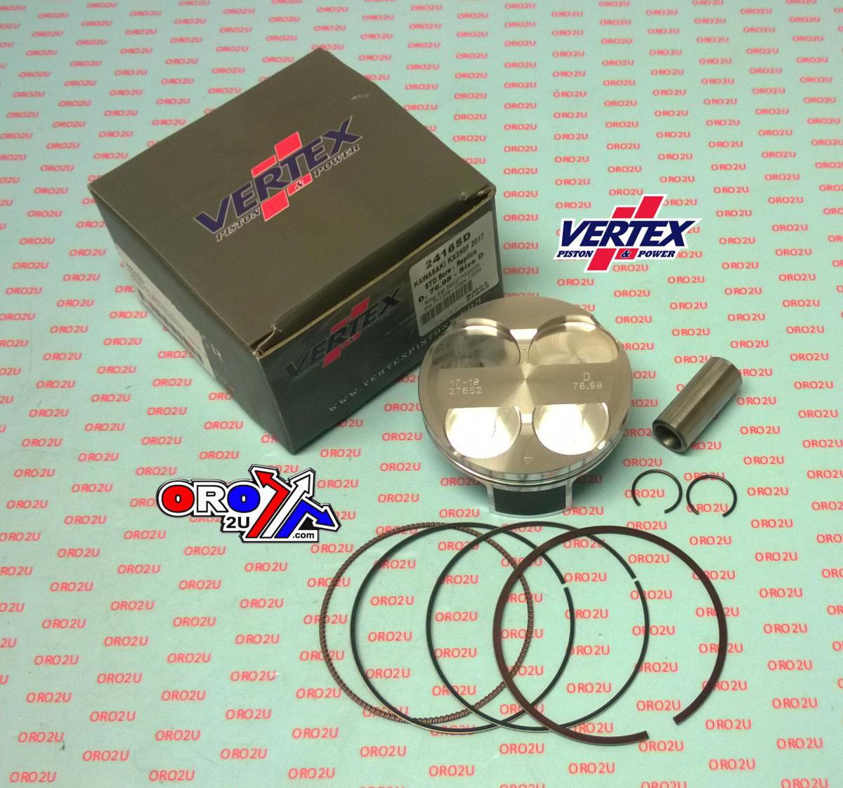 PISTON KIT VERTEX 77.0 A KAWASAKI KX/KXF 250 2017, VERTEX 24165A COMPR 13,7:1