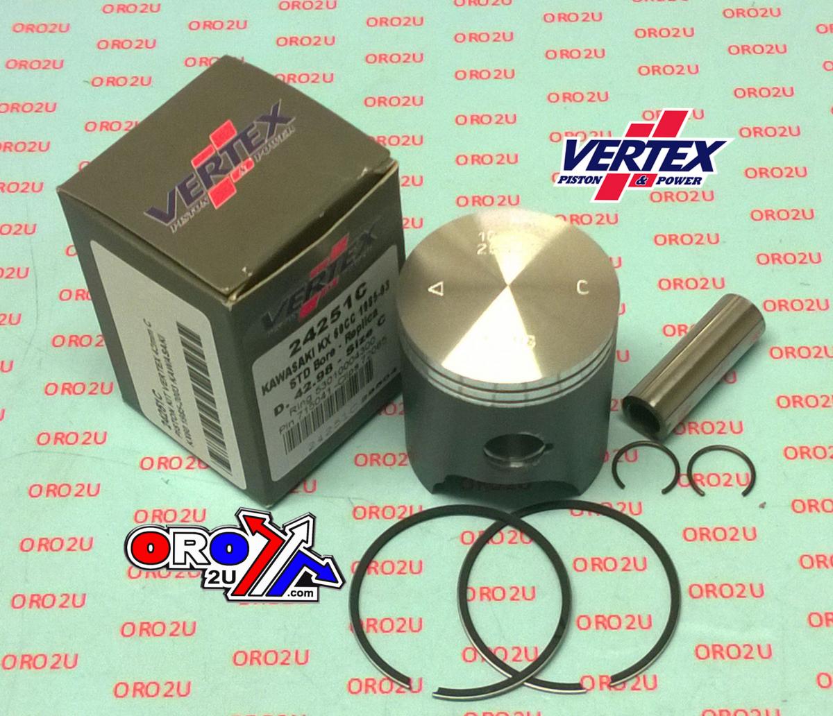 PISTON KIT VERTEX 43.0 C KAWASAKI KX 60 85-03, VERTEX 24251C
