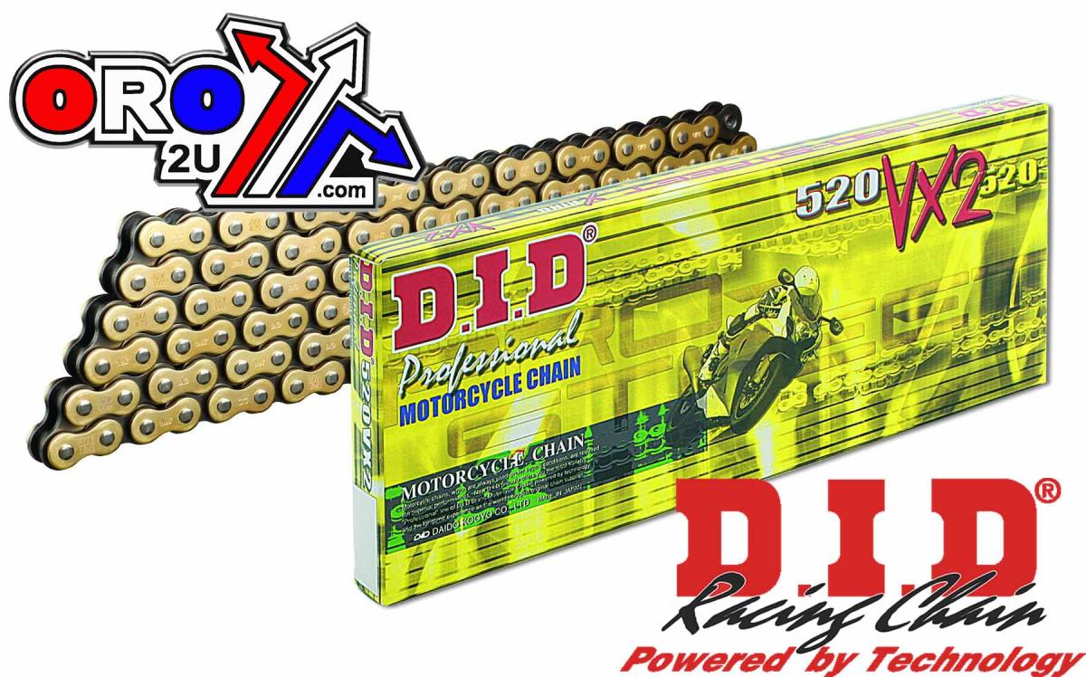 DID 520VX2 GB 92L X-RING (FJ), CHAIN GOLD & BLACK LINKS, DID520VX2GB092 30-827