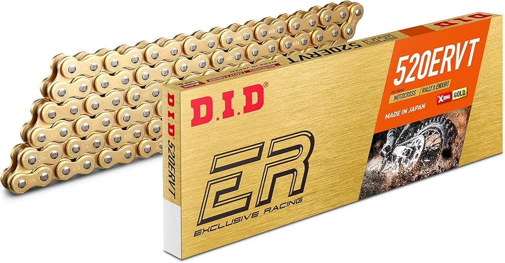 DID 520ERVT X-RING CHAIN 120L, GOLD & GOLD LINKS, DID520ERVTGG120