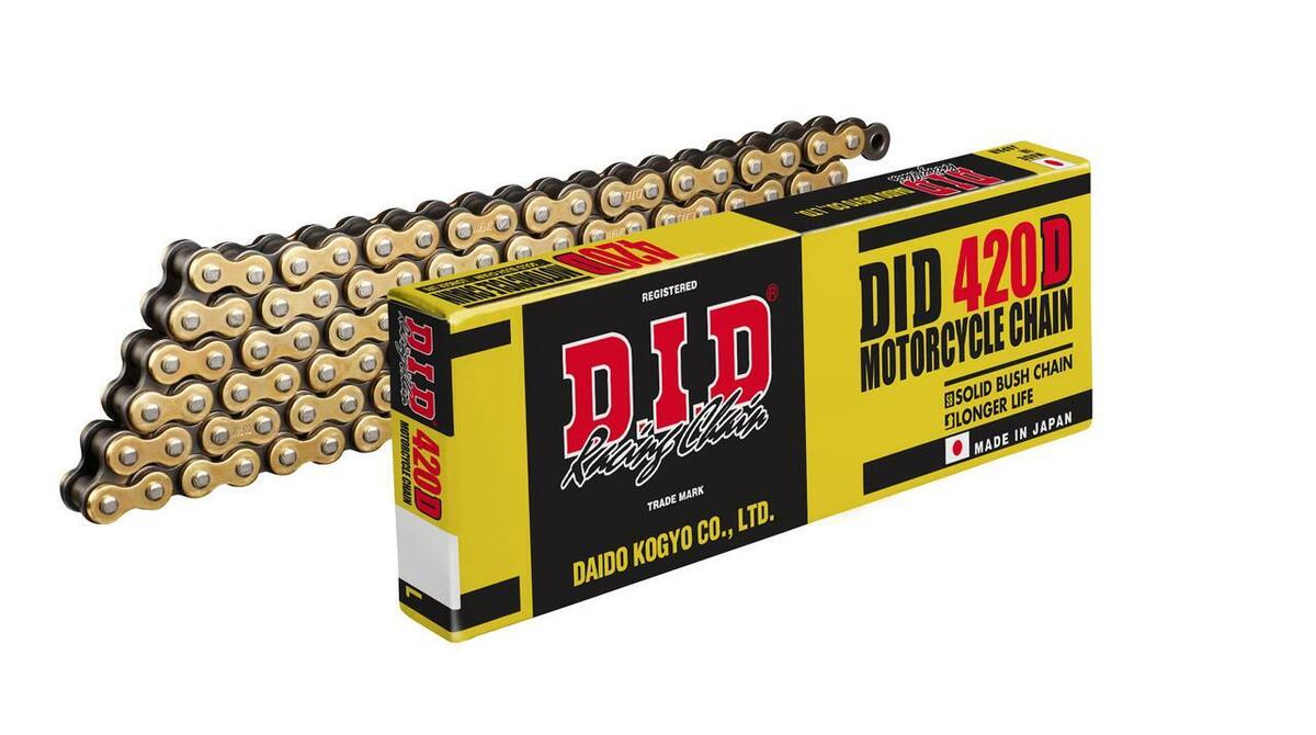 DID 420D CHAIN 130L G&B (RJ), GOLD & BLACK LINKS, DID420DGB130