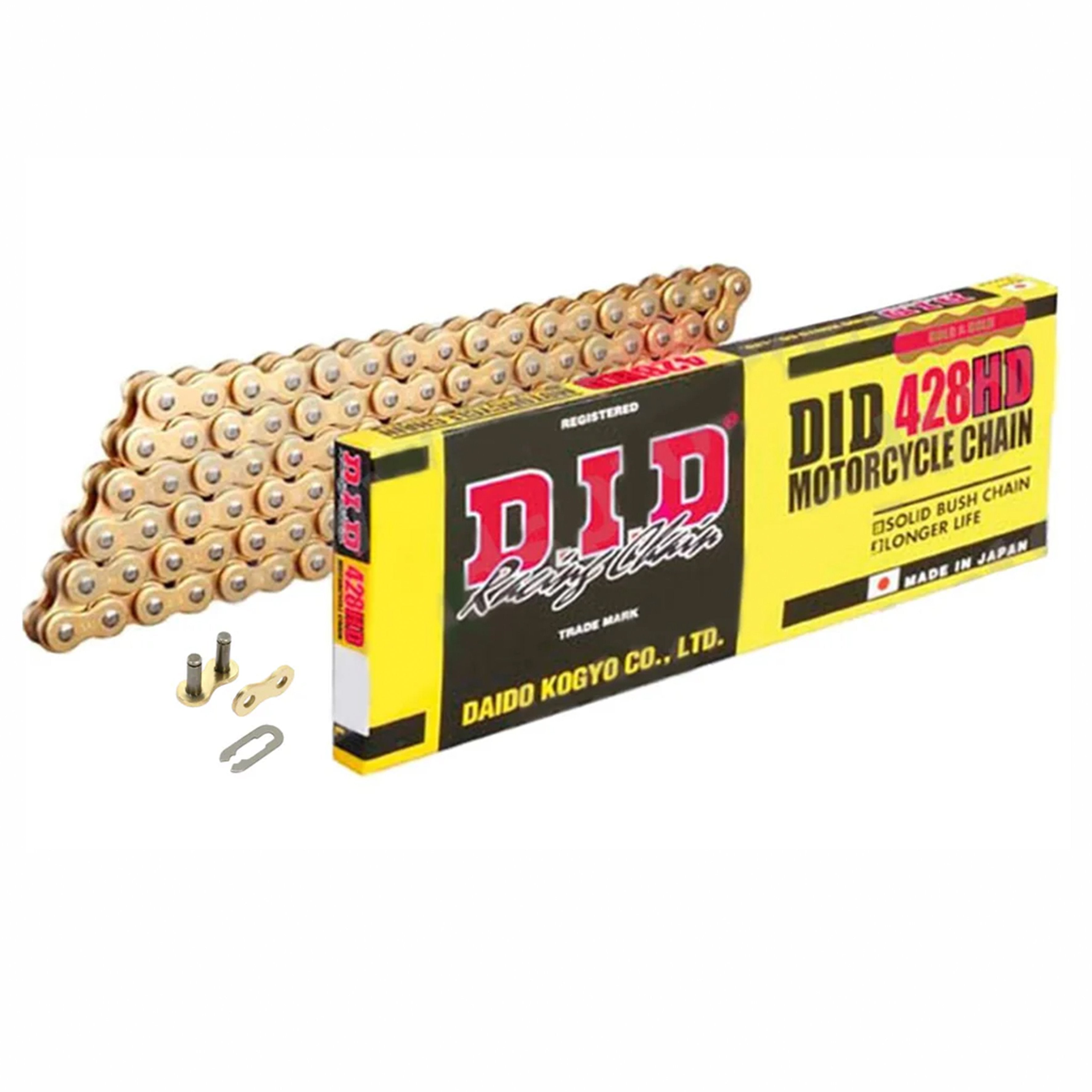 DID 428D [RJ] CHAIN 136L G&B, GOLD&BLACK LINKS, DID428DGB136