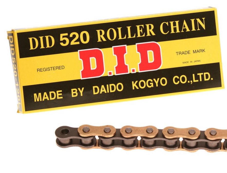 DID 520 CHAIN 118L GOLD (RJ), GOLD&BLACK LINKS, DID520GB118