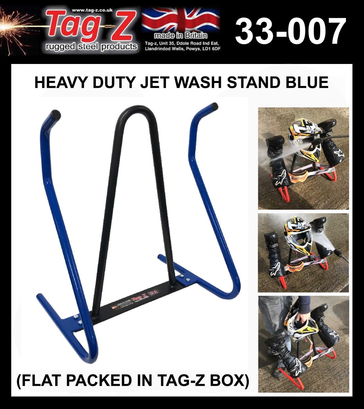 TAG-Z H/D JET WASH STAND BLUE, BOOT HELMET GOGGLE WASH STAND, (FLAT PACKED IN TAG-Z BOX)