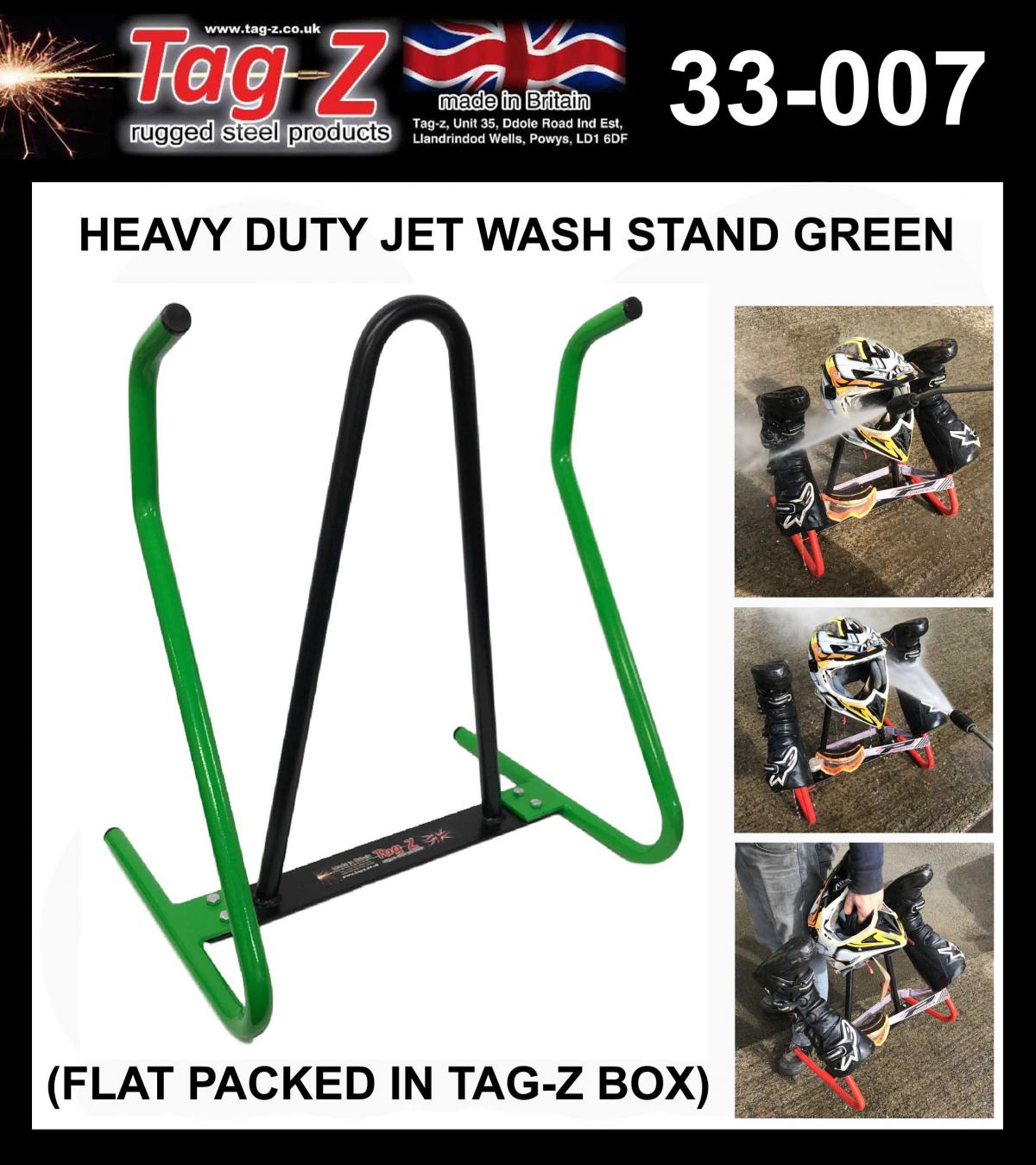 TAG-Z H/D JET WASH STAND GREEN, BOOT HELMET GOGGLE WASH STAND, (FLAT PACKED IN TAG-Z BOX)