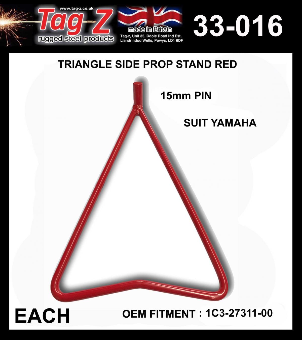 TRIANGLE SIDE PROP STAND RED, YAMAHA 1C3-27311-00-00 1C3-27311-00