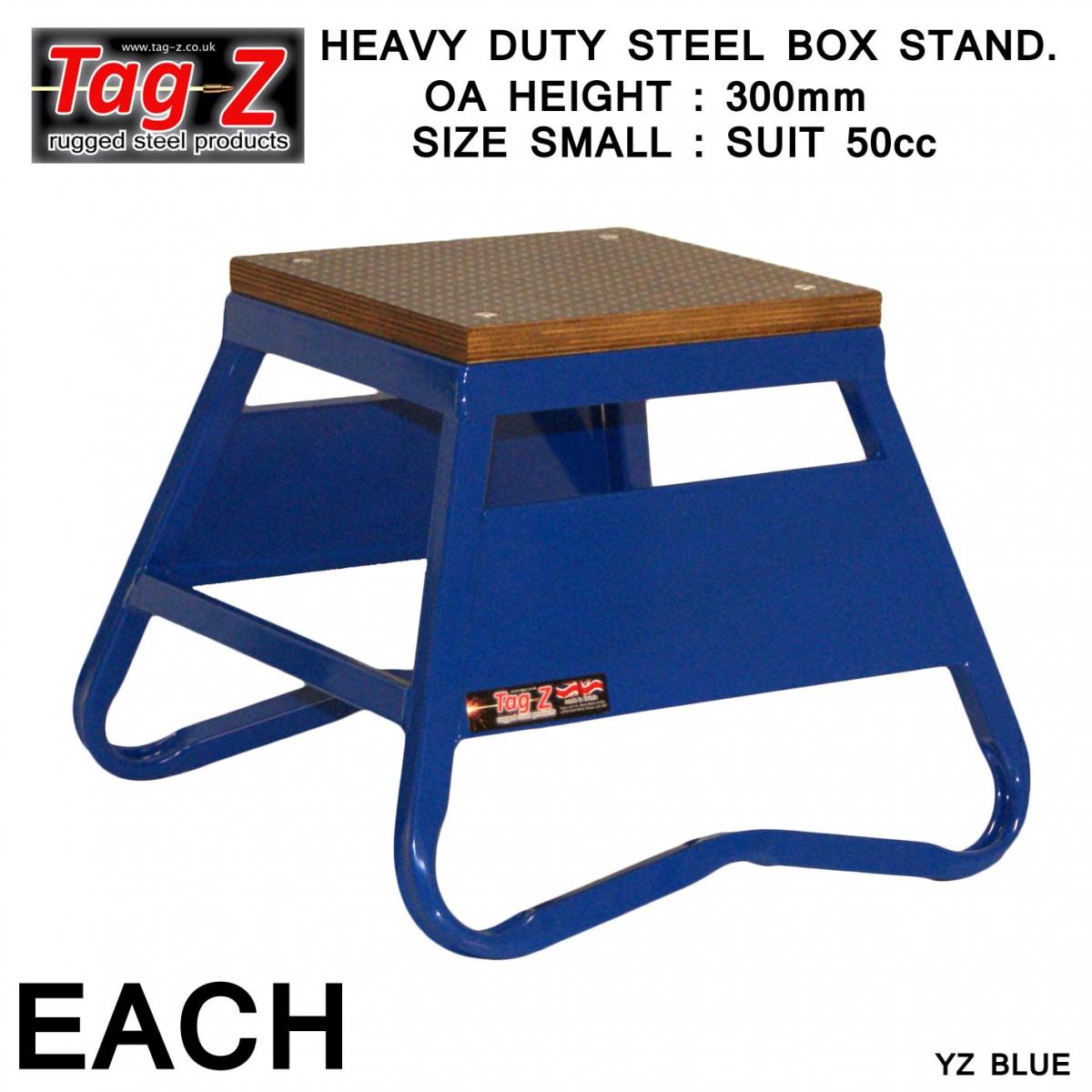 HEAVY DUTY STEEL BOX STAND MX, SMALL / 300mm HIGH MX STAND, BLUE