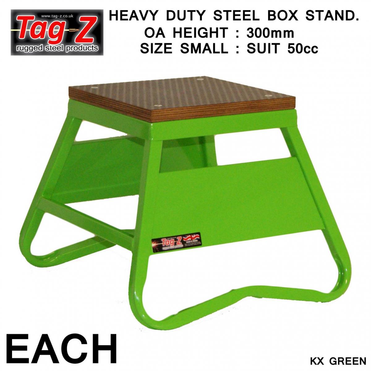 HEAVY DUTY STEEL BOX STAND MX, SMALL / 300mm HIGH MX STAND, GREEN