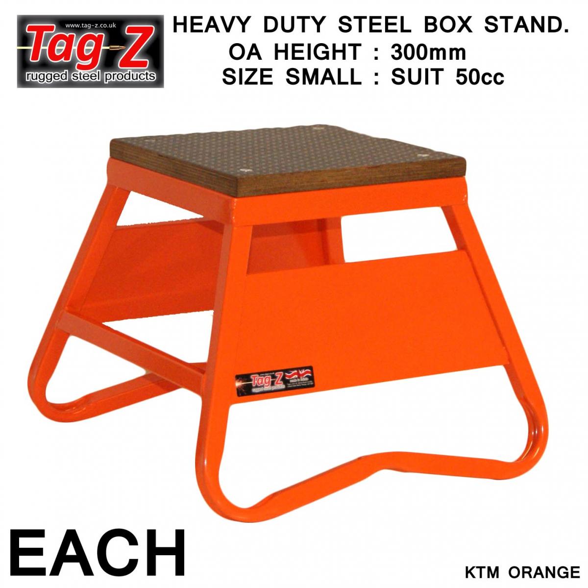 HEAVY DUTY STEEL BOX STAND MX, SMALL / 300mm HIGH MX STAND, ORANGE
