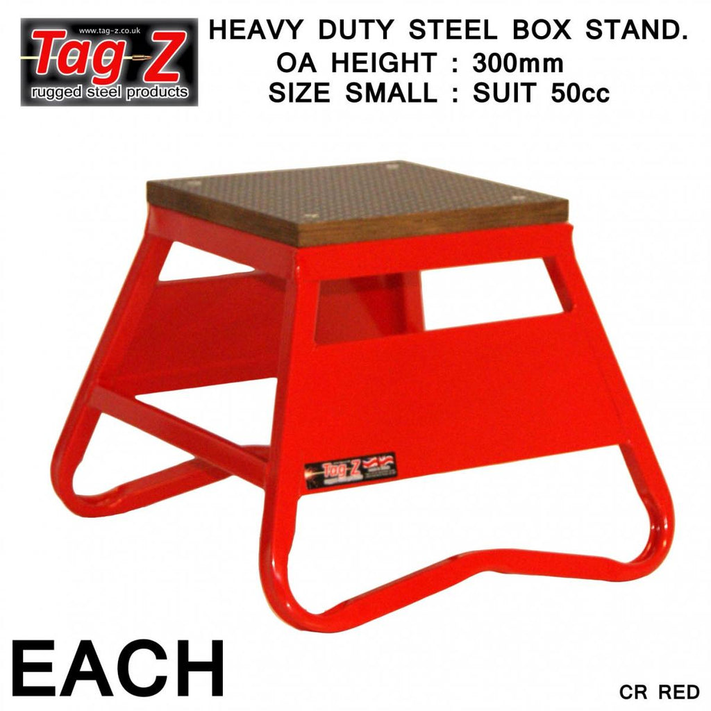 HEAVY DUTY STEEL BOX STAND MX, SMALL / 300mm HIGH MX STAND, RED
