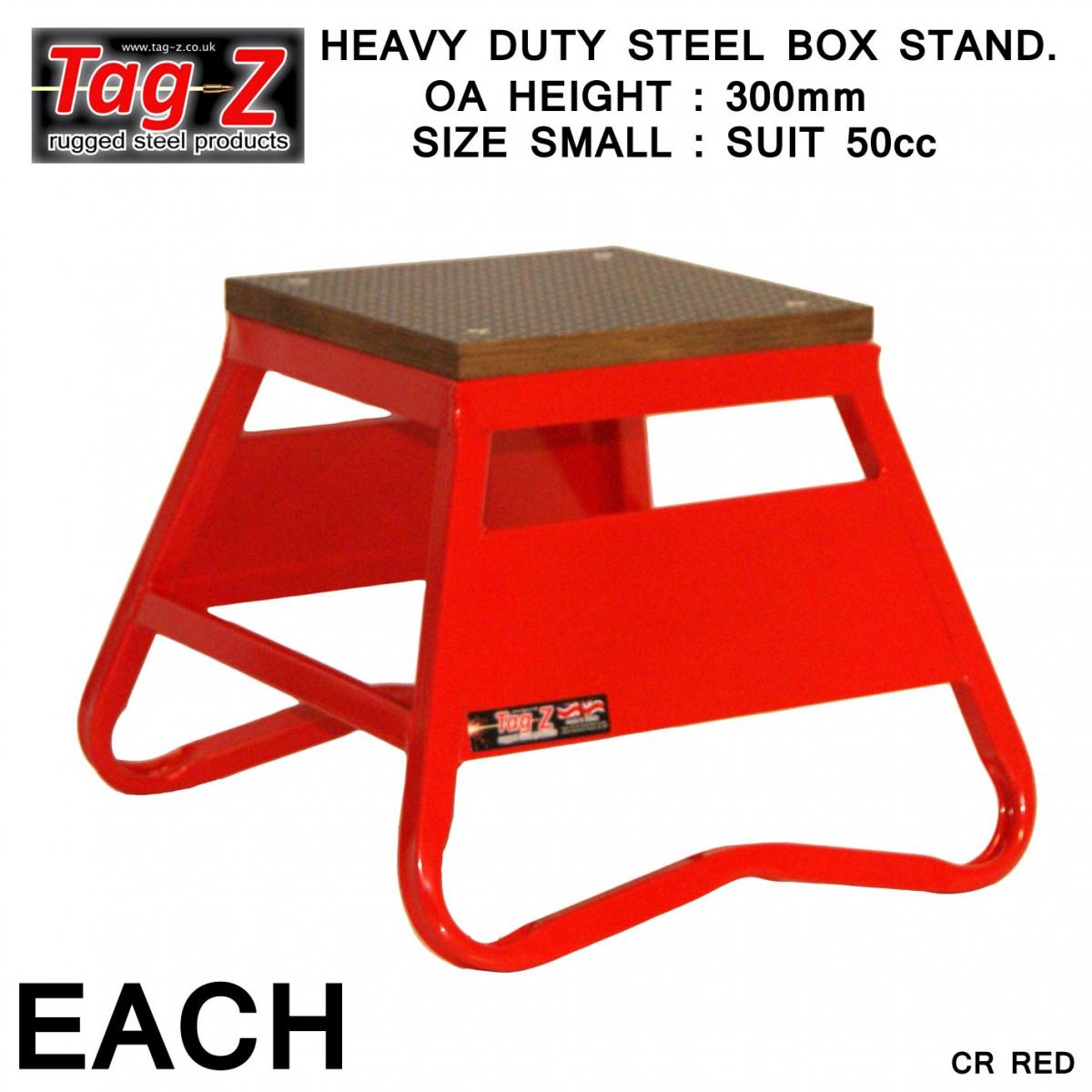 HEAVY DUTY STEEL BOX STAND MX, SMALL / 300mm HIGH MX STAND, RED