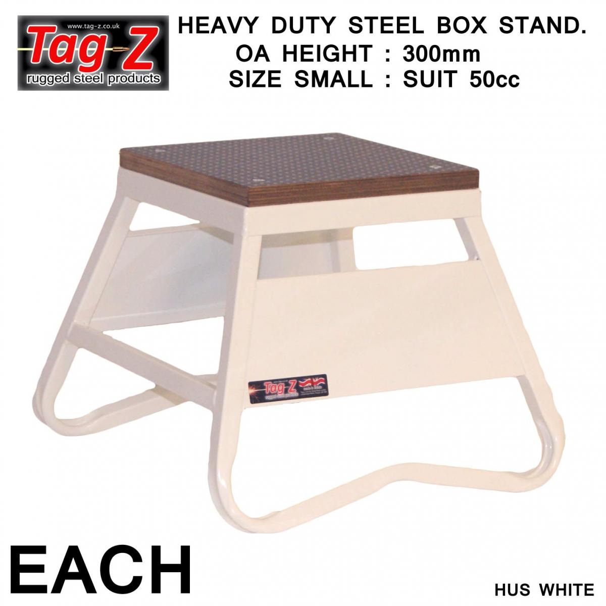 HEAVY DUTY STEEL BOX STAND MX, SMALL / 300mm HIGH MX STAND, WHITE