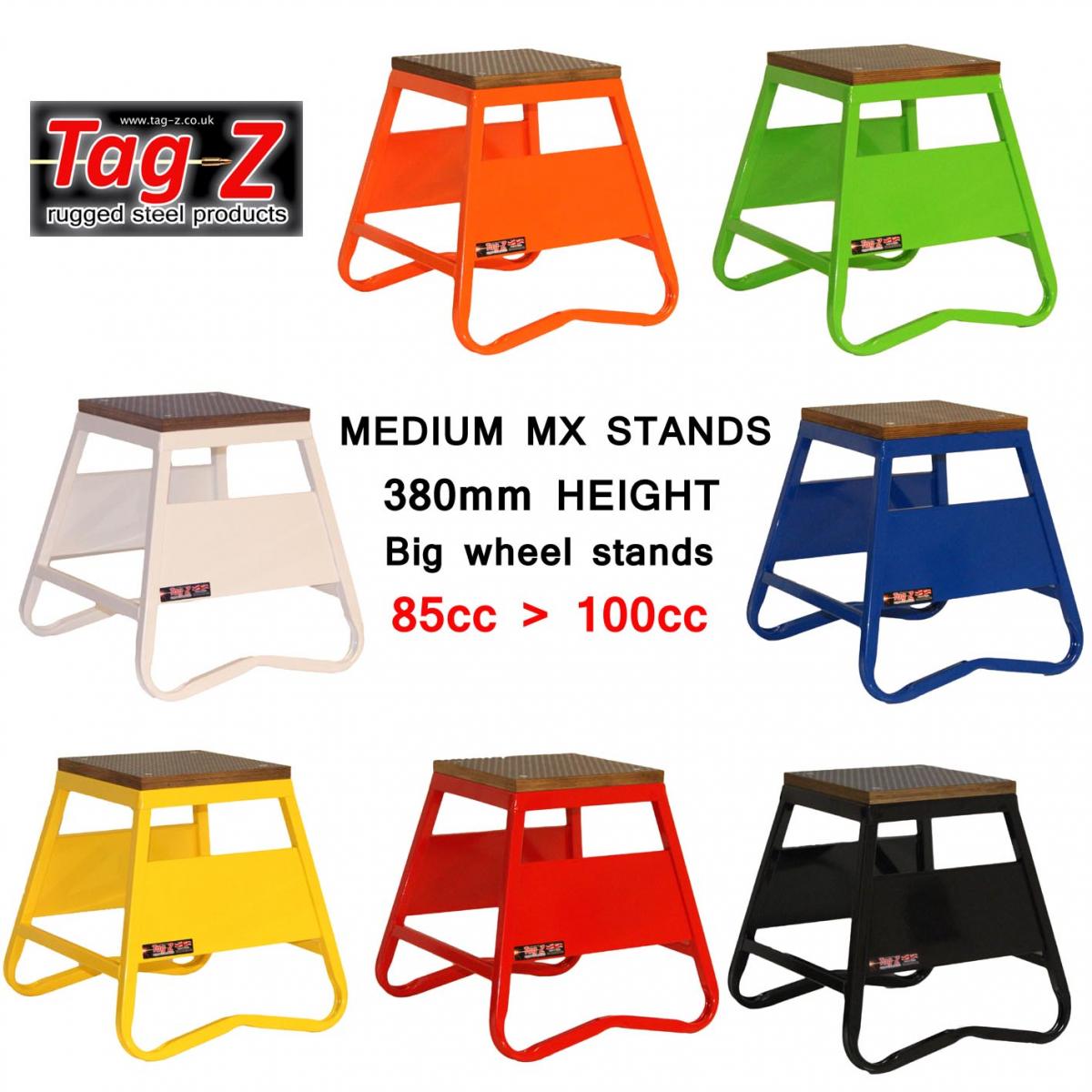 HEAVY DUTY STEEL BOX STAND MX, MEDIUM / 380mm HIGH MX STAND, GREEN
