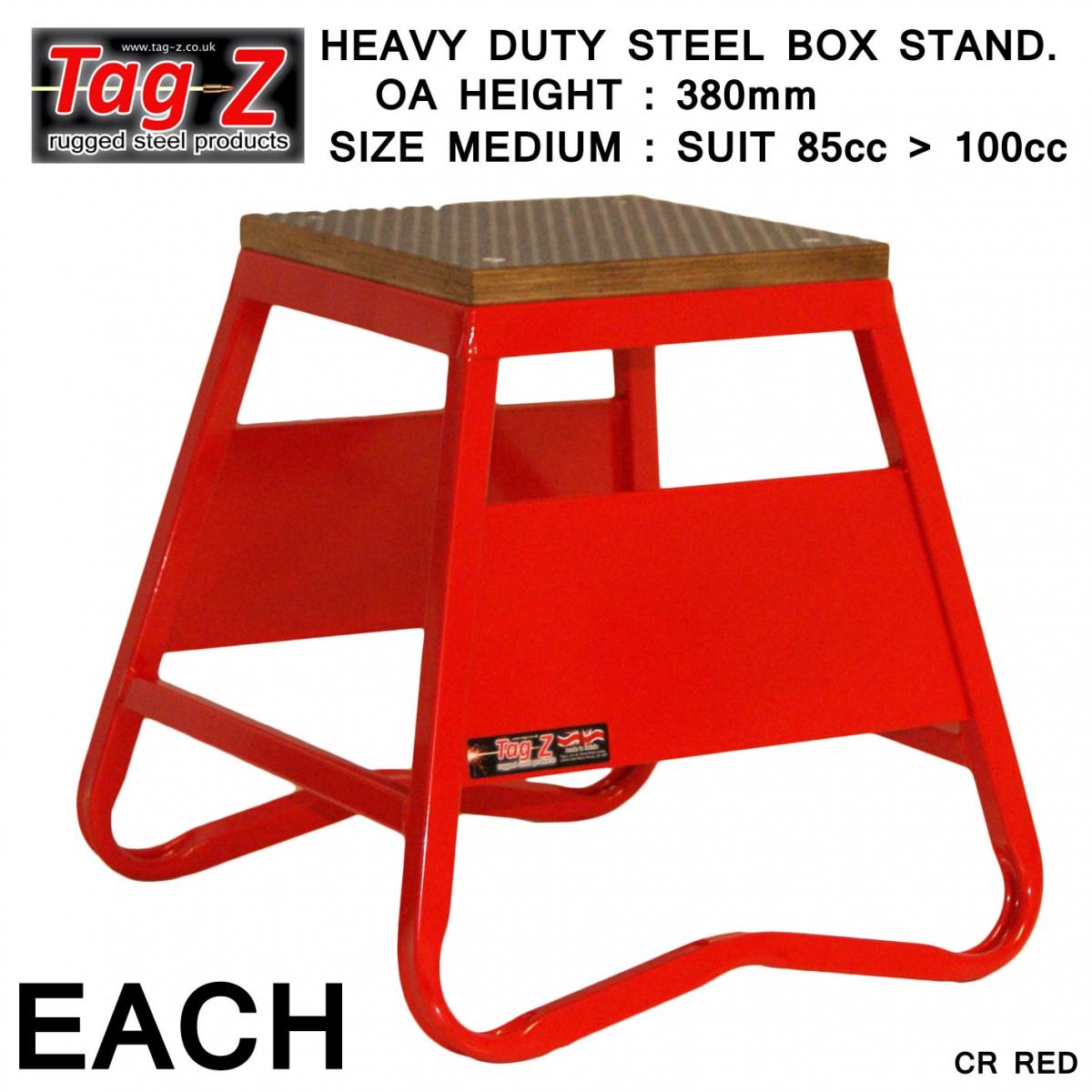 HEAVY DUTY STEEL BOX STAND MX, MEDIUM / 380mm HIGH MX STAND, RED