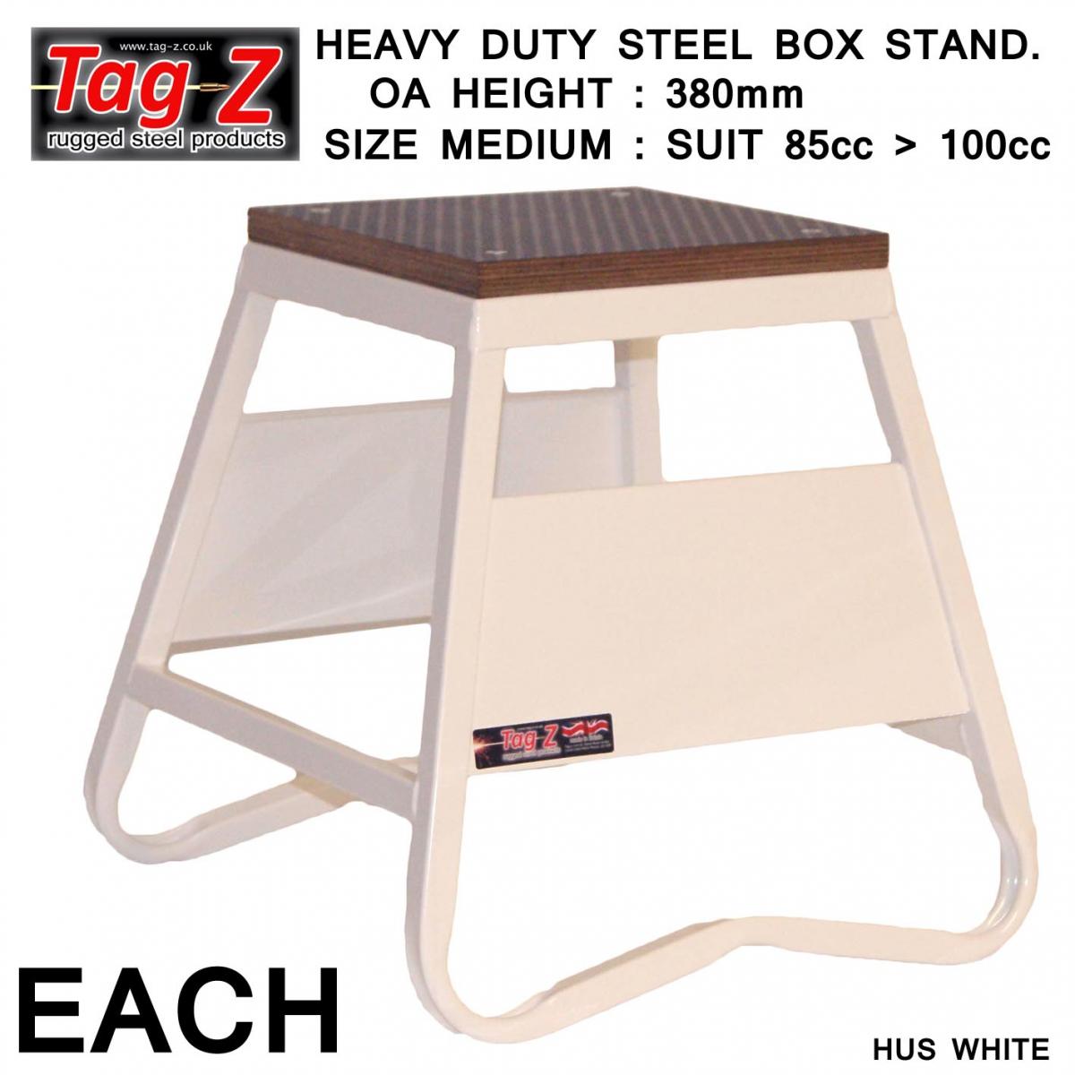HEAVY DUTY STEEL BOX STAND MX, MEDIUM / 380mm HIGH MX STAND, WHITE