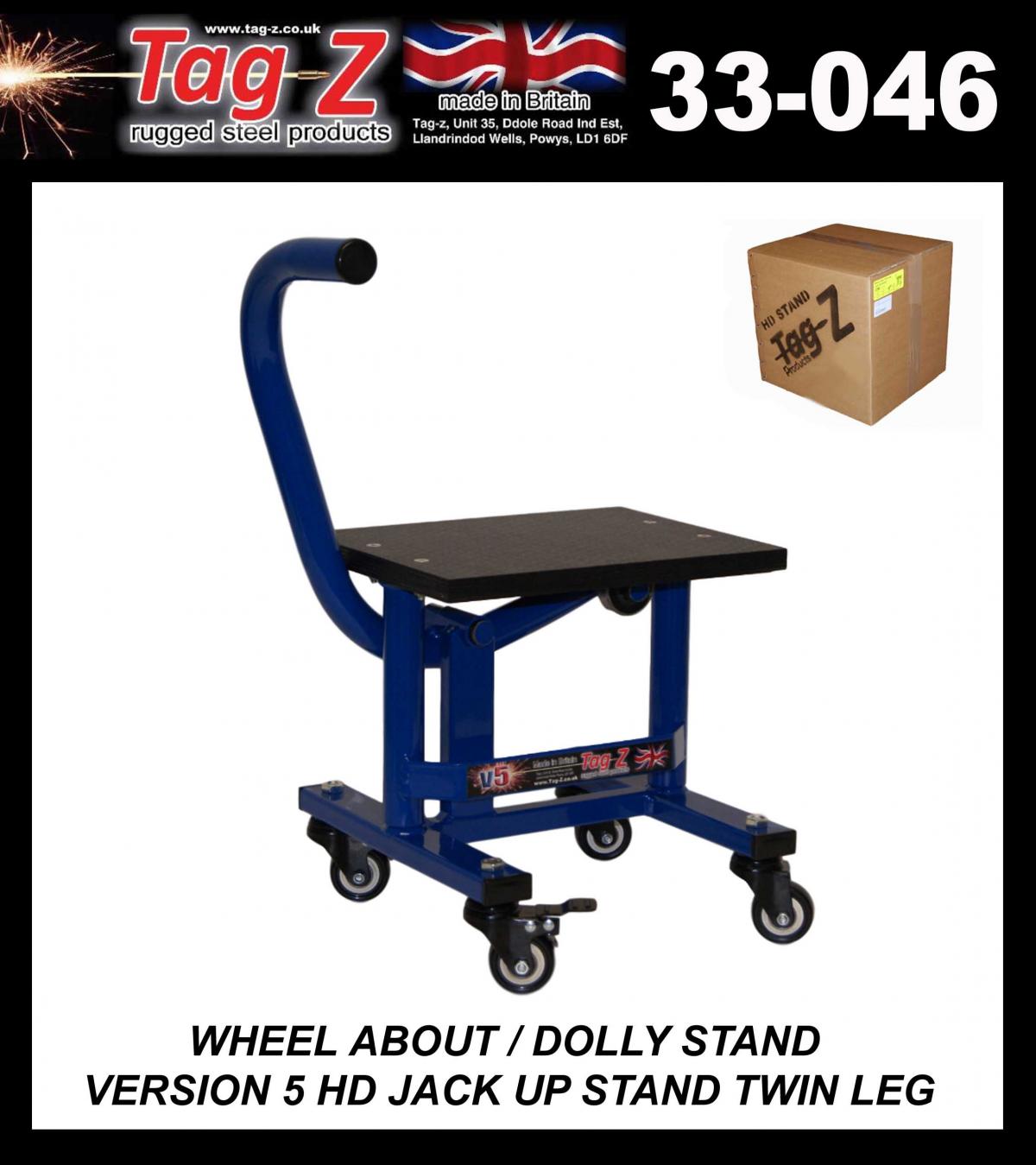 HD JACK-UP-STAND TWIN LEG v5, WHEEL ABOUT JACK-UP-STAND, MX & ENDURO 125>625CC BIKES