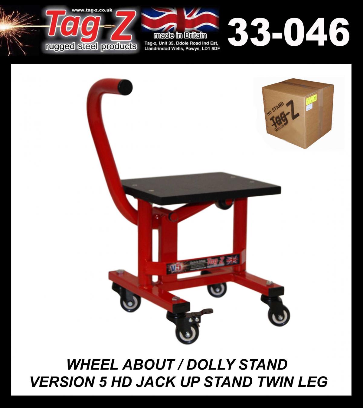 HD JACK-UP-STAND TWIN LEG v5, WHEEL ABOUT JACK-UP-STAND, MX & ENDURO 125>625CC BIKES