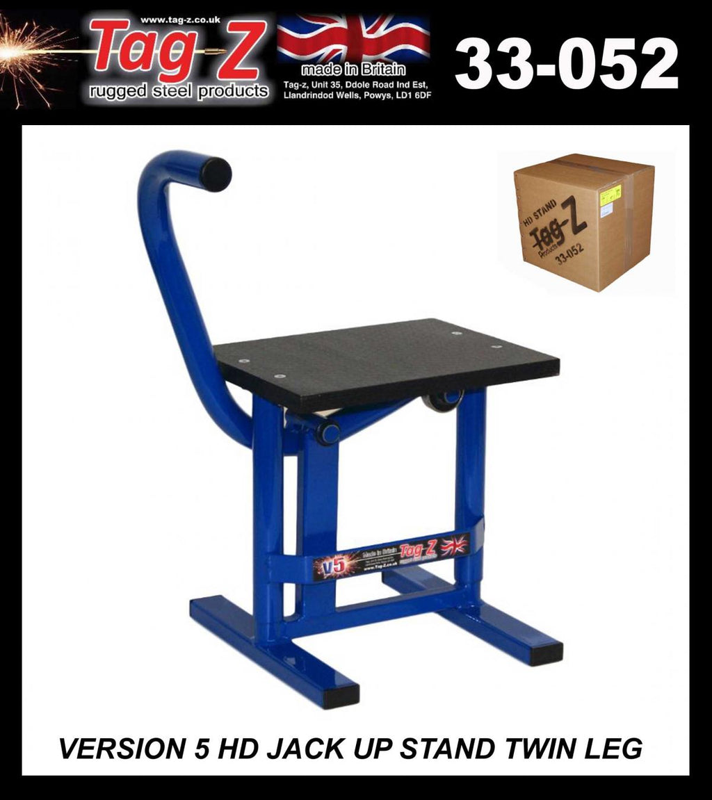 HD JACK-UP-STAND TWIN LEG v5, MX & ENDURO 125>625CC BIKES, LARGE STAND 440mm HIGH MX