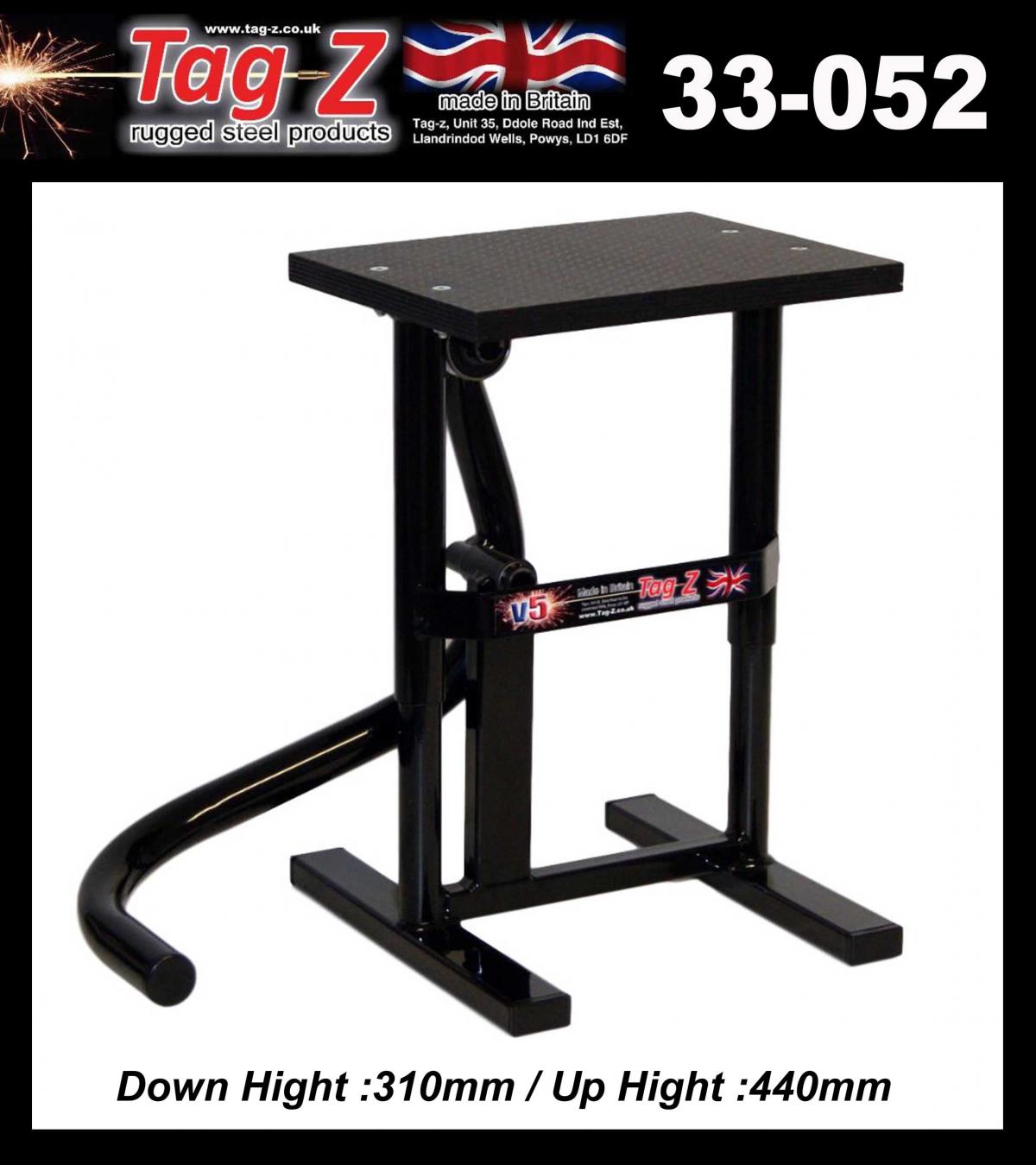 HD JACK-UP-STAND TWIN LEG v5, MX & ENDURO 125>625CC BIKES, LARGE STAND 440mm HIGH MX