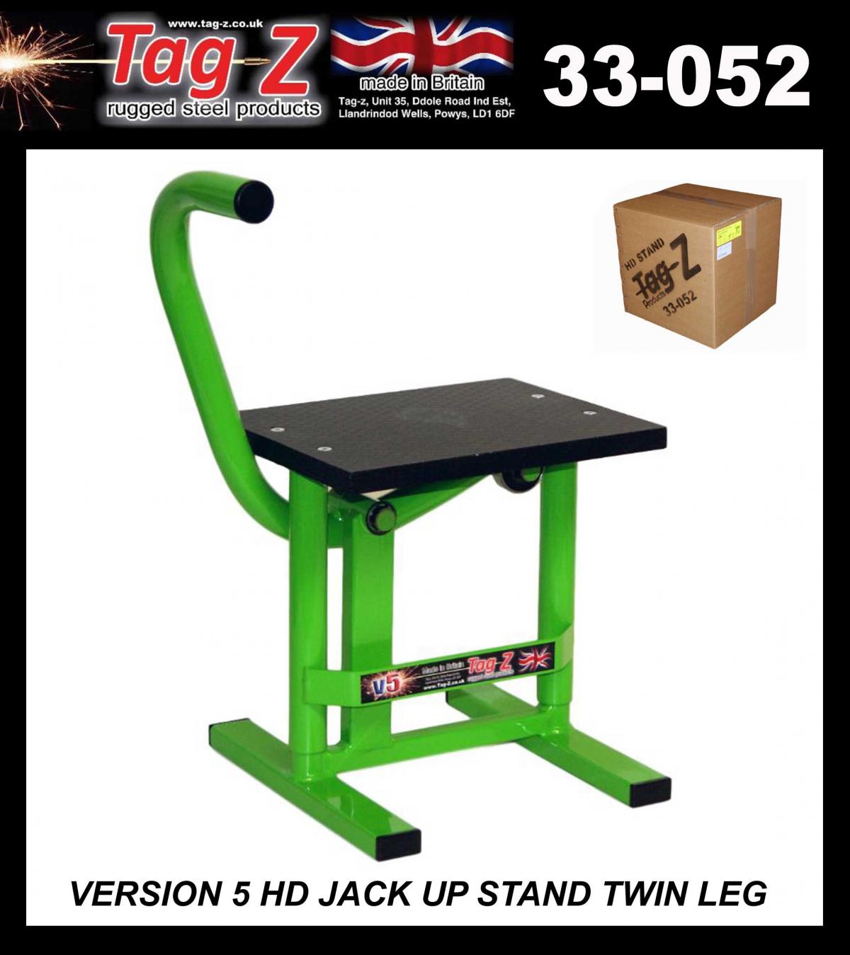 HD JACK-UP-STAND TWIN LEG v5, MX & ENDURO 125>625CC BIKES, LARGE STAND 440mm HIGH MX