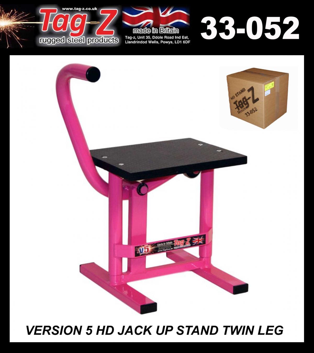 HD JACK-UP-STAND TWIN LEG v5, MX & ENDURO 125>625CC BIKES, LARGE STAND 440mm HIGH MX