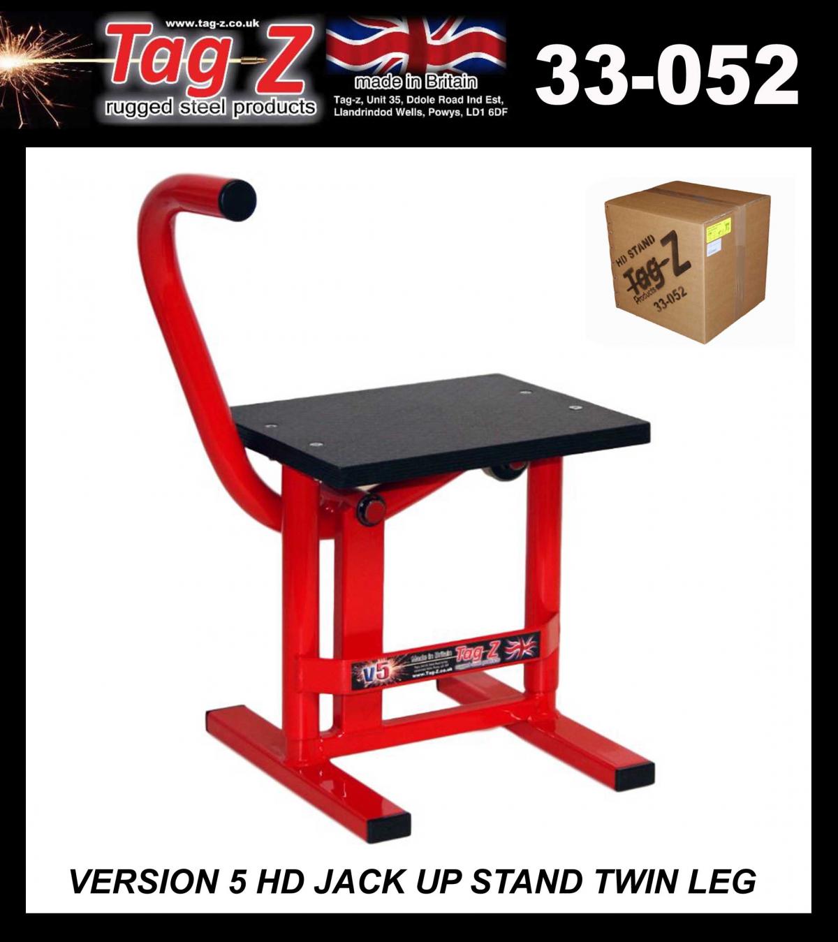 HD JACK-UP-STAND TWIN LEG v5, MX & ENDURO 125>625CC BIKES, LARGE STAND 440mm HIGH MX