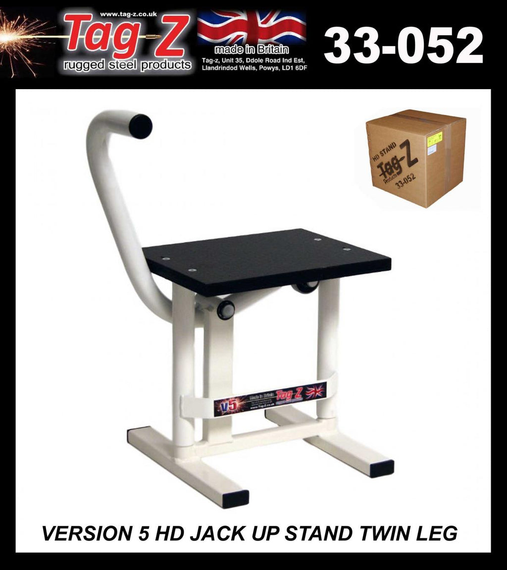 HD JACK-UP-STAND TWIN LEG v5, MX & ENDURO 125>625CC BIKES, LARGE STAND 440mm HIGH MX