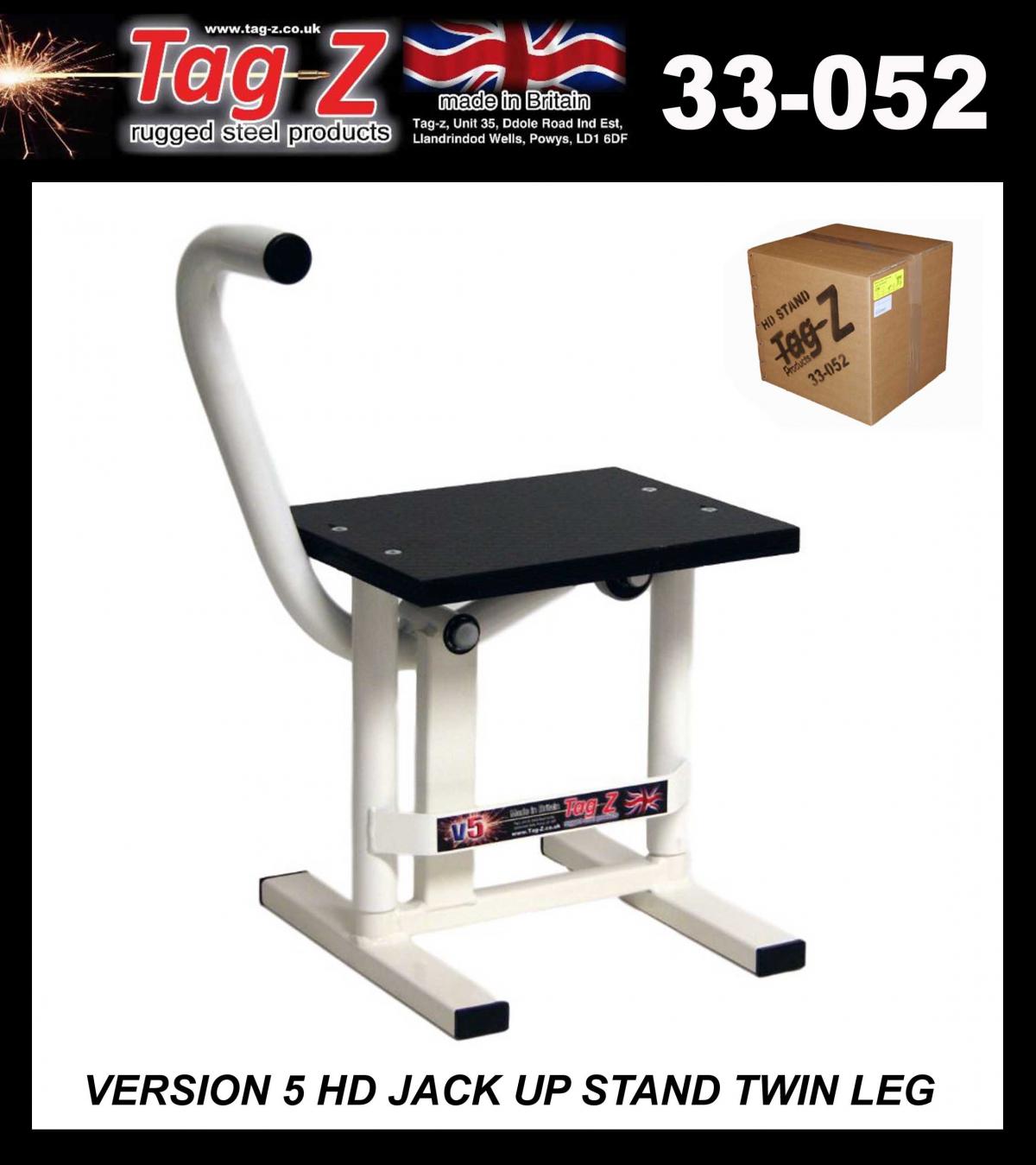 HD JACK-UP-STAND TWIN LEG v5, MX & ENDURO 125>625CC BIKES, LARGE STAND 440mm HIGH MX
