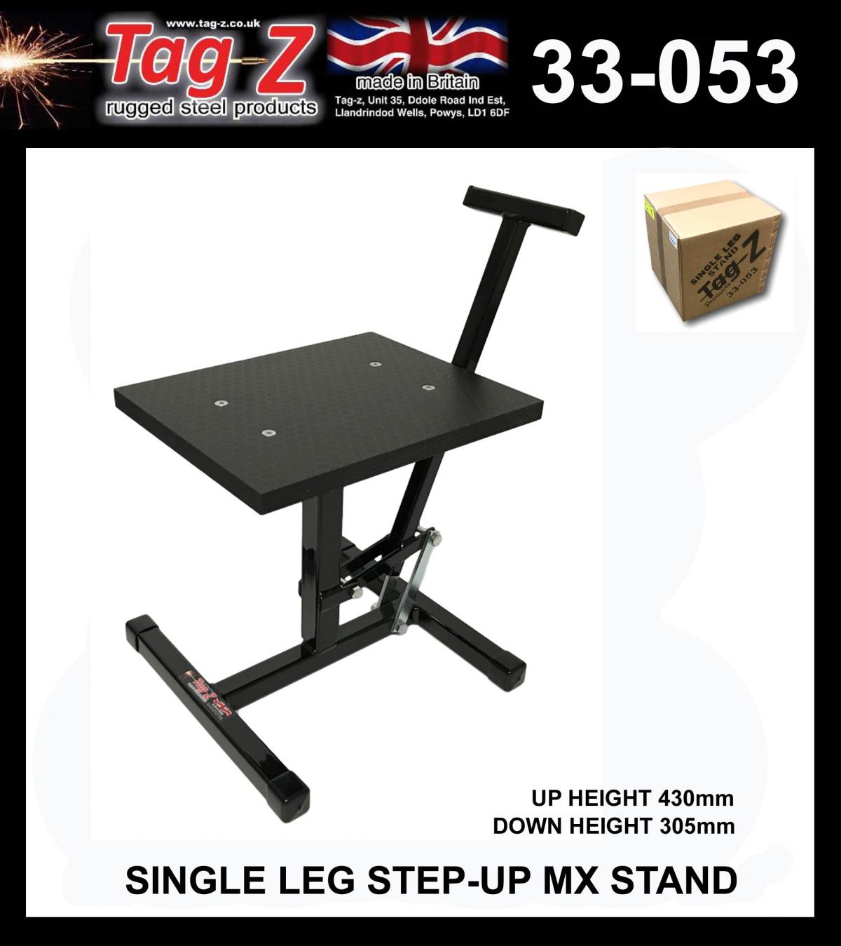 Tag-Z STEP-UP MX STAND, SINGLE LEG STAND BLACK