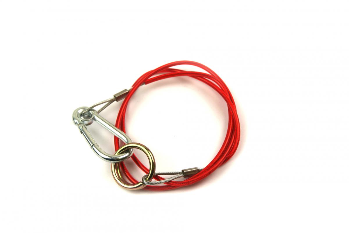 H/D BREAKAWAY CABLE + RING, TRAILER BRAKE CABLE / WIRE, 1 METER LONG / 3620
