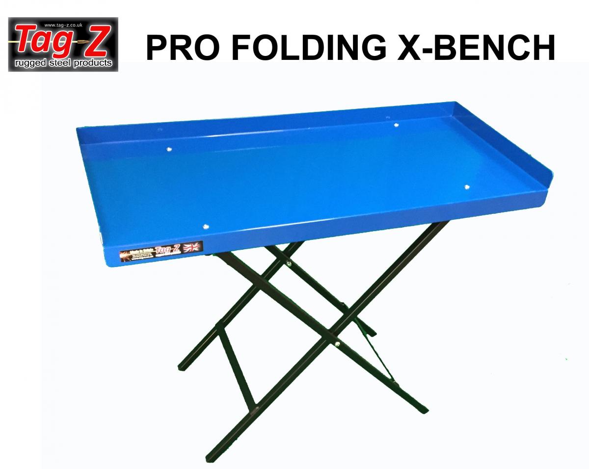 TAG-Z PRO FOLDING X-BENCH, BLUE / TABLE / WORK TOP /
