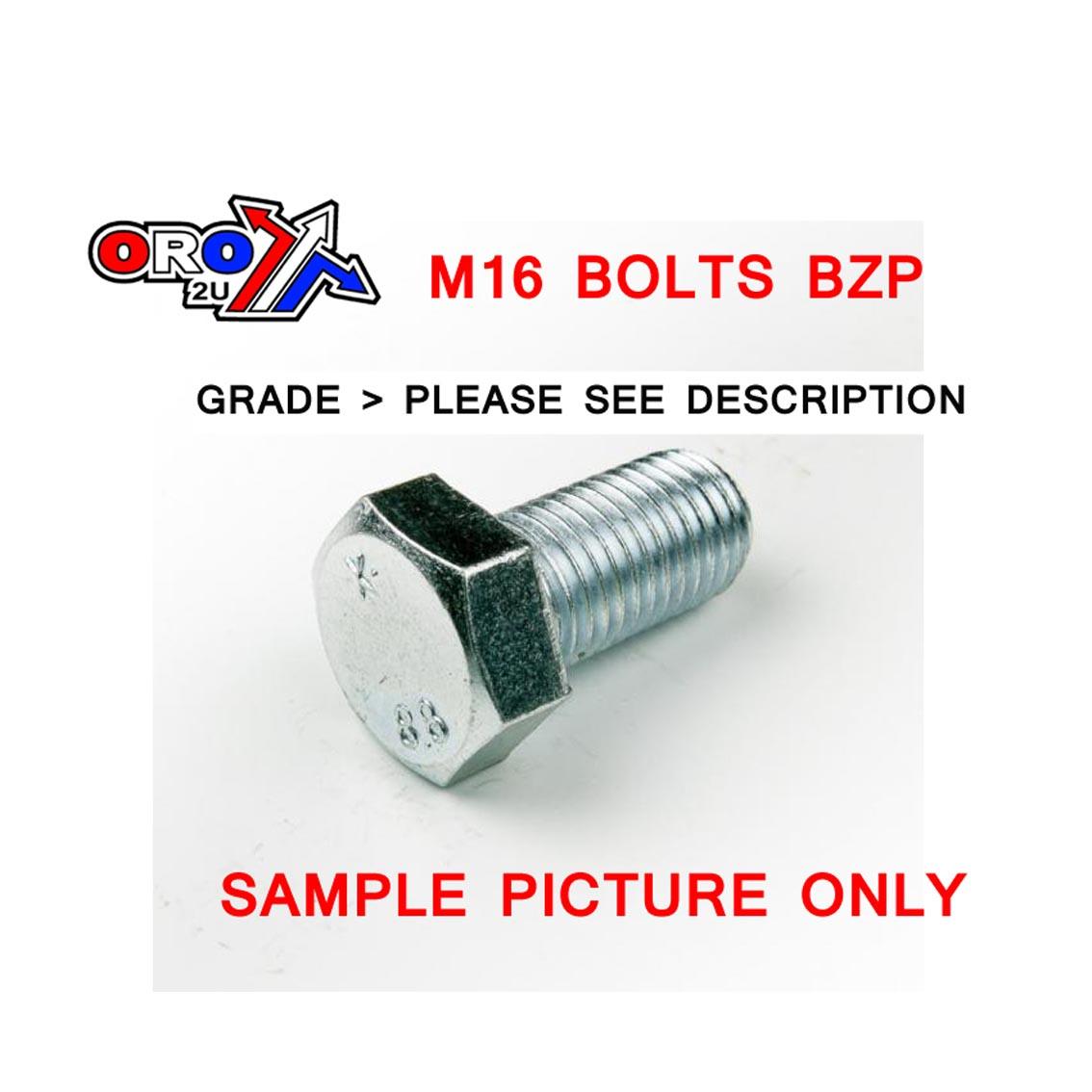 M16X50 BOLT HEX BZP EACH