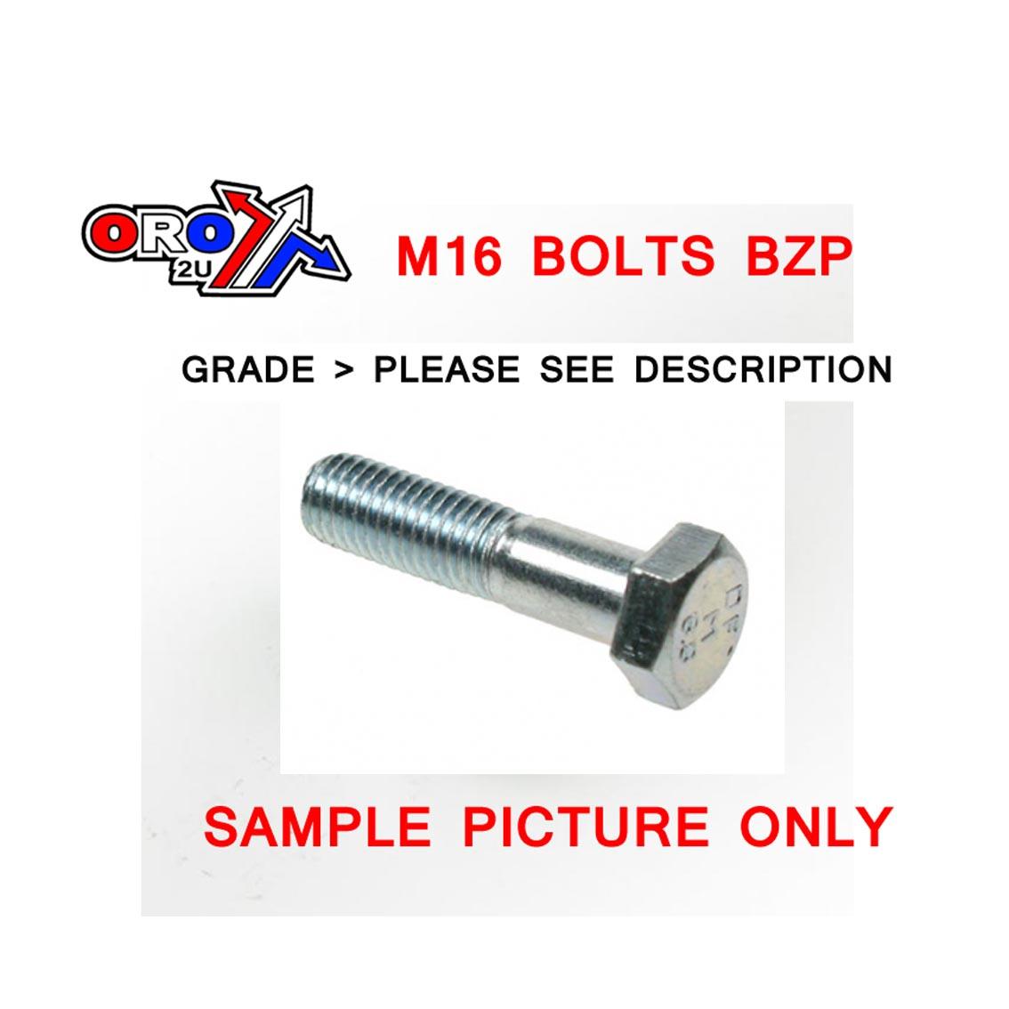 M16X80 BOLT HEX BZP EACH