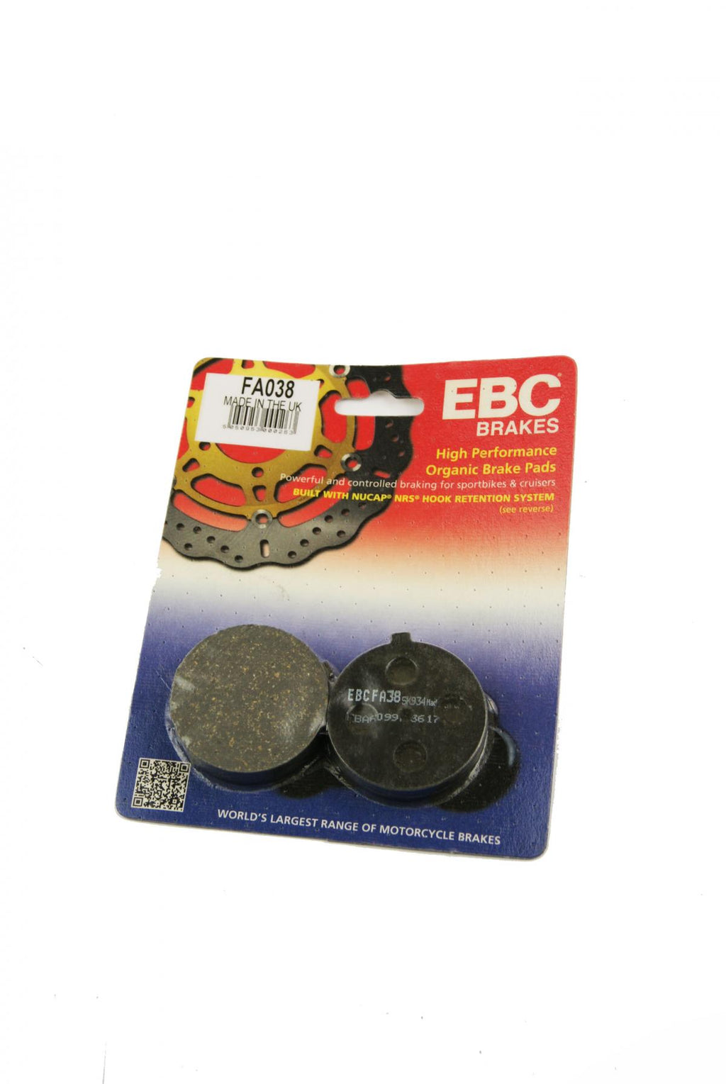 BRAKE PADS DISC FA38 EBC, FA038 EBC