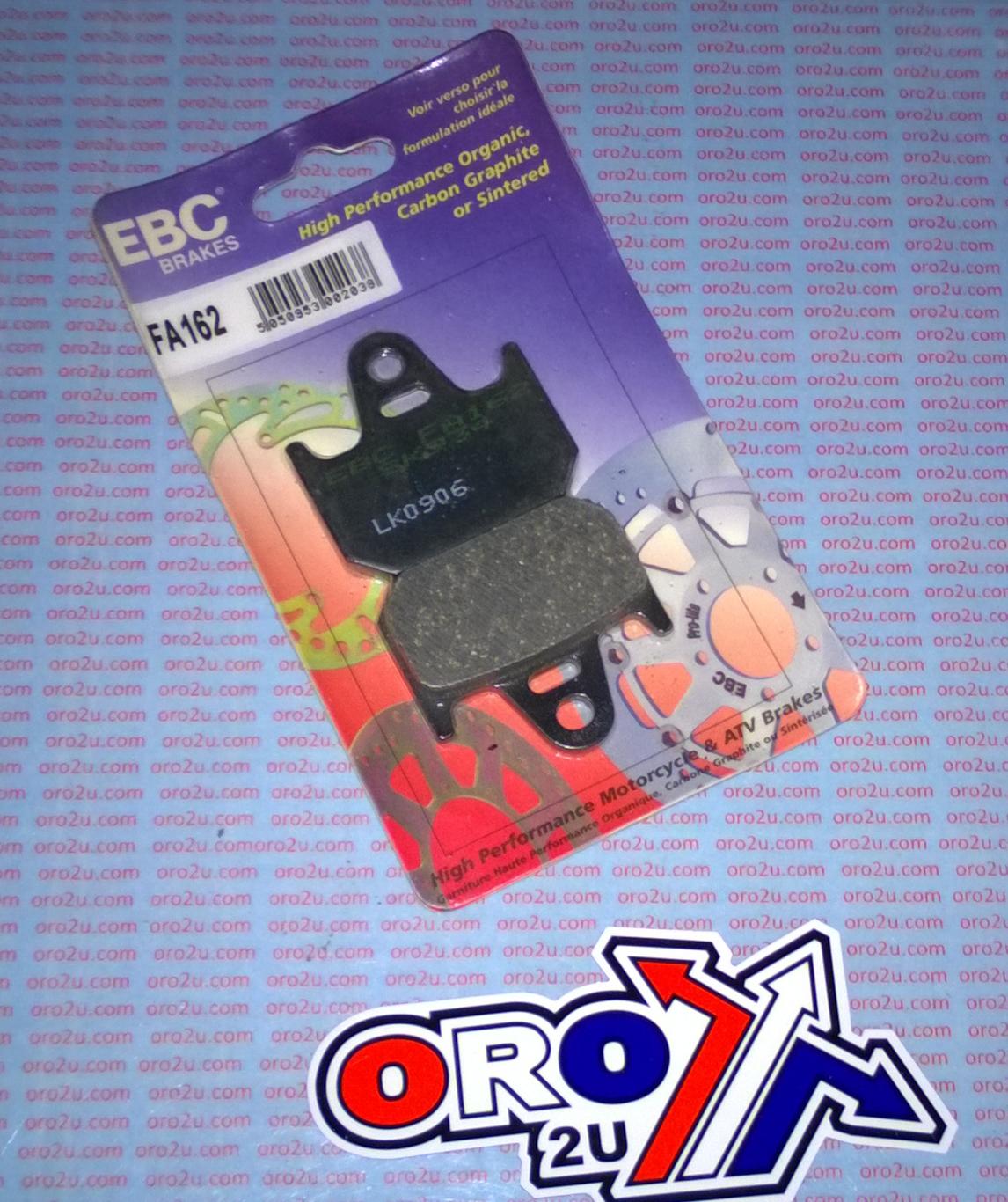 BRAKE PADS STD KEVLAR ORGANIC, EBC FA162 SEMI-METAL BLACK