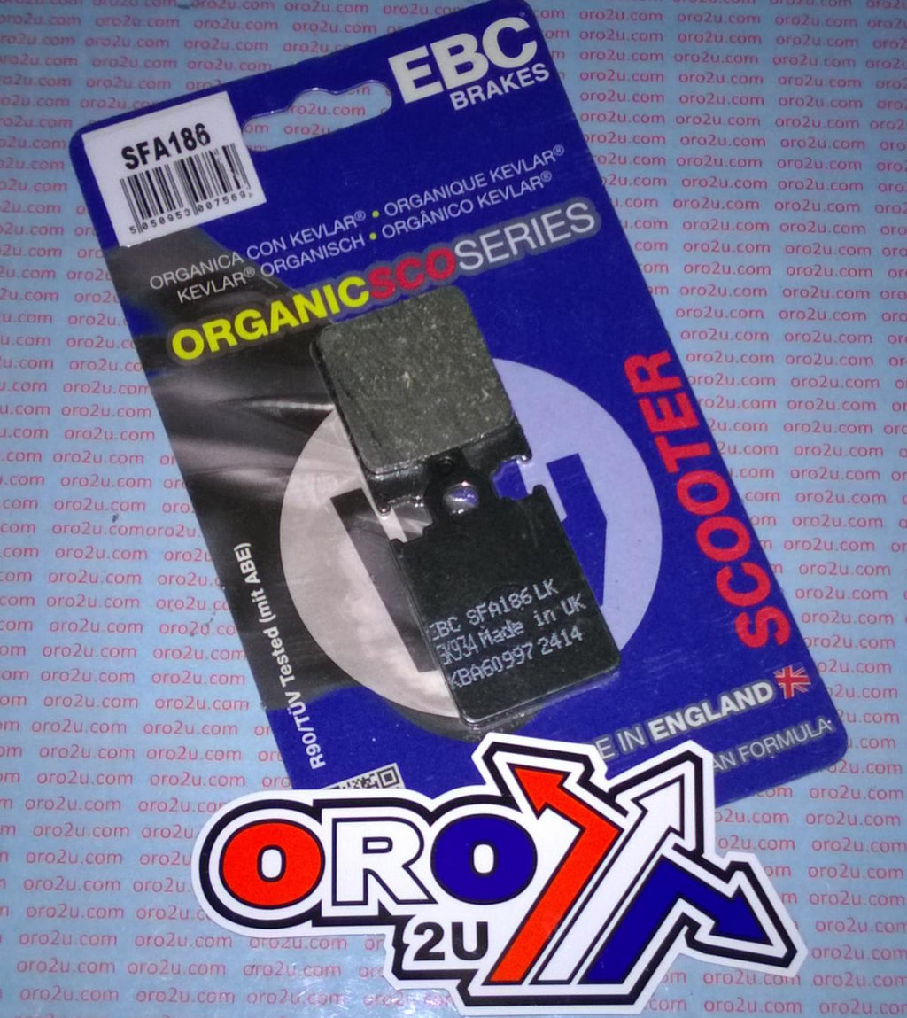 BRAKE PADS STD SCOOTER ORGANIC, SFA186 EBC BLACK SCOOTER